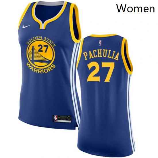 Womens Nike Golden State Warriors 27 Zaza Pachulia Swingman Royal Blue Road NBA Jersey Icon Edition
